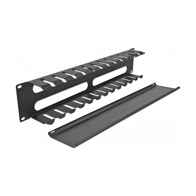 DeLOCK Panel de gestión de cables 19 pulgadas 2U negro con 4 aberturas DeLOCK Panel de gestión de cables 19 pulgadas 2U negro con 4 aberturas