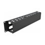 DeLOCK Panel de gestión de cables 19 pulgadas 2U negro con 4 aberturas