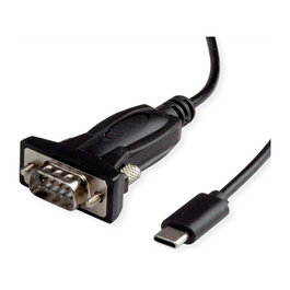 VALUE Cable Convertidor USB C a RS232 DB9 / DB25 Negro 1,8 m