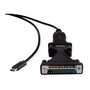 VALUE 12.99.1162 Cable Convertidor USB-C a RS232 DB9/DB25 Macho Negro 1.8m