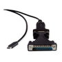 VALUE Cable Convertidor USB C a RS232 DB9 / DB25 Negro 1,8 m