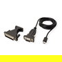VALUE 12.99.1162 Cable Convertidor USB-C a RS232 DB9/DB25 Macho Negro 1.8m