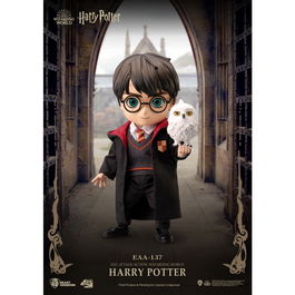 Beast Kingdom Figura Egg Attack Harry Potter de ABS y PVC, 11 cm, con 2 cabezas intercambiables, 4 manos, 5 accesorios, Hedwig y base