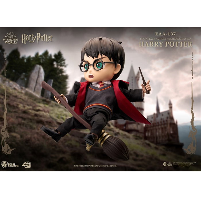 Beast Kingdom Figura Egg Attack Harry Potter de ABS y PVC, 11 cm, con 2 cabezas intercambiables, 4 manos, 5 accesorios, Hedwig y base