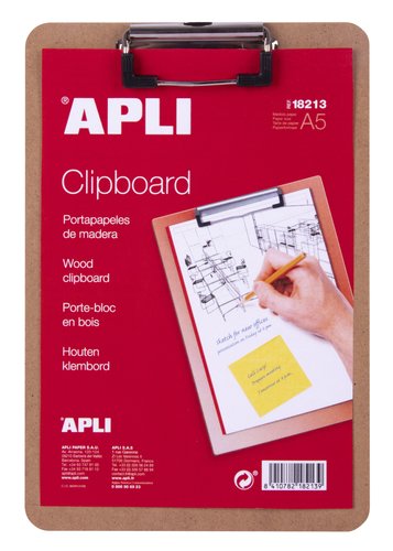 Apli Carpeta con Pinza de Madera A5 Apli Carpeta con Pinza de Madera A5