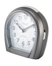 SAMI Despertador Oval Mediano Silencioso con Luz Azul - Blanco