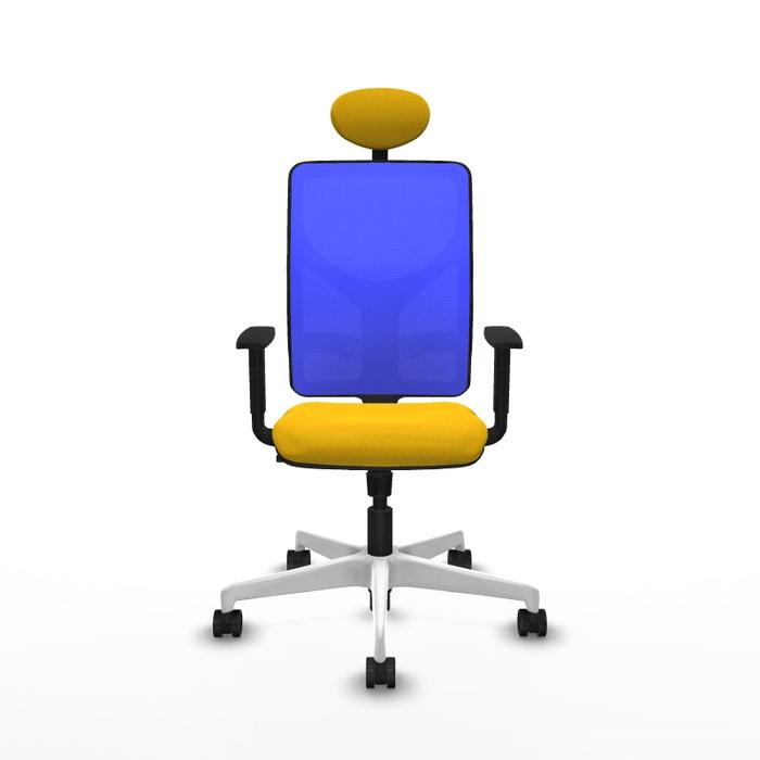PIQUERAS Y CRESPO Silla de oficina Motilla con mecanismo Sincro, Amarillo y Azul