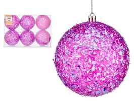 Krist+ Set 6 Bolas Navidad Morado 10 cm (Set de 12)
