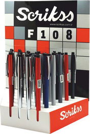 Boligrafo Scrikss Mixto 108 Chrome Expositor De 36