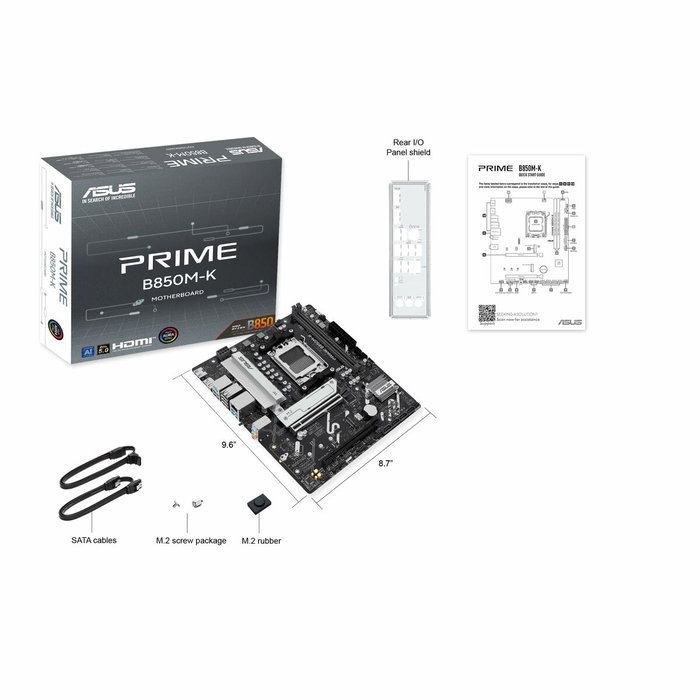 Asus PRIME B850M-K Micro ATX AMD B850 Zócalo AM5 DDR5 Asus PRIME B850M-K Micro ATX AMD B850 Zócalo AM5 DDR5