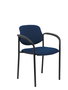 NOWY STYL Silla Styl tapizada en similpiel azul marino con brazos fijos