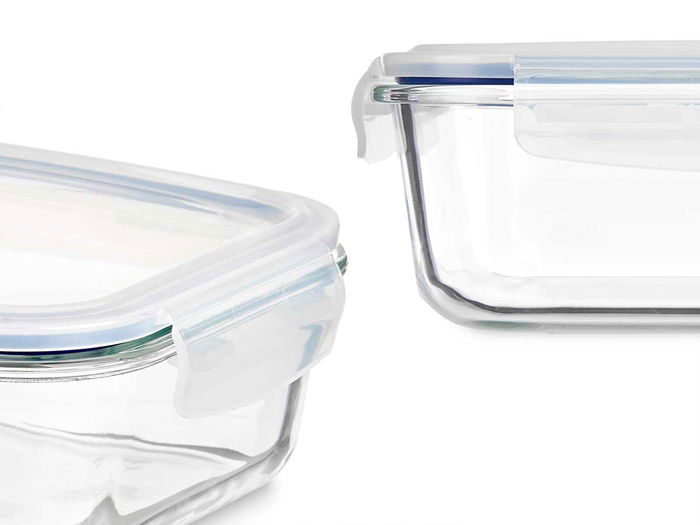 Vivalto Fiambrera Borosilicato Hermética 640ml 17 x 6 x 13 cm (Set de 24)