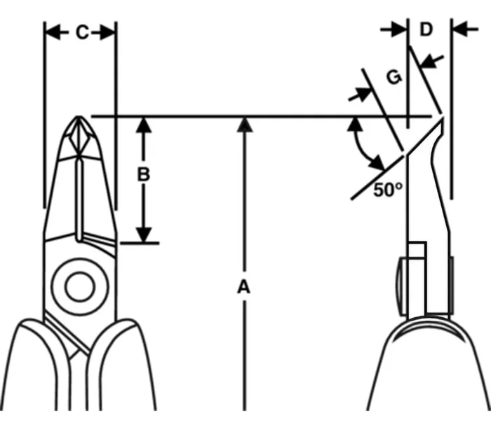LINDSTRÖM Alicates de corte lateral de precisión ESD 135,5 mm