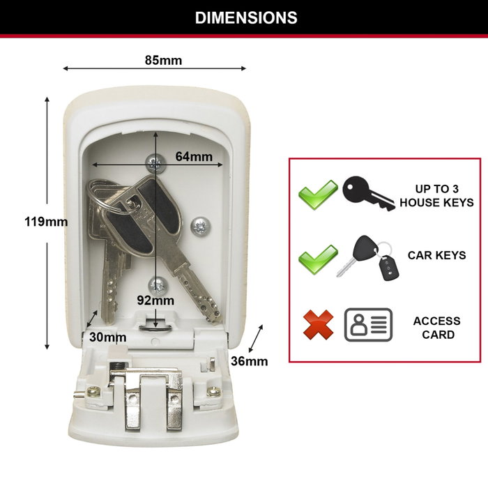 Master Lock Caja de llaves segura Tamaño M Blanco