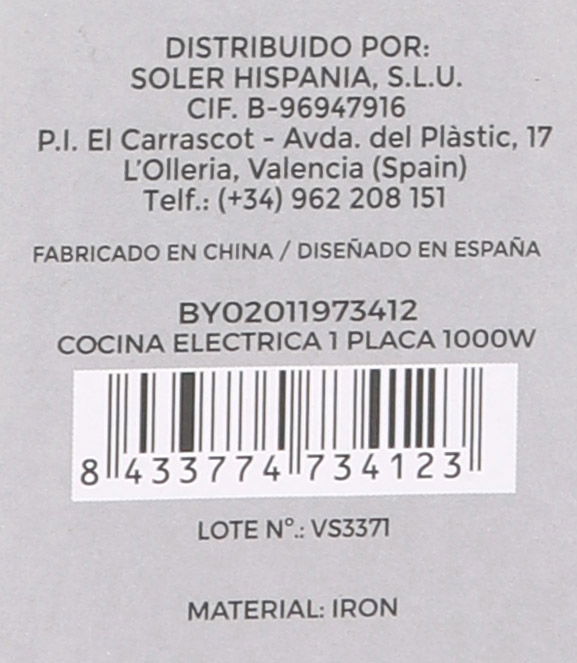 Algon Bbq Cocina Eléctrica Portátil 1 Placa 1000W, Dimensiones 22 cm Largo x 25.2 cm Alto x 6.7 cm Ancho (4 Unidades) Algon Bbq Cocina Eléctrica Portátil 1 Placa 1000W, Dimensiones 22 cm Largo x 25.2 cm Alto x 6.7 cm Ancho (4 Unidades)