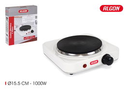 Algon Bbq Cocina Eléctrica Portátil 1 Placa 1000W, Dimensiones 22 cm Largo x 25.2 cm Alto x 6.7 cm Ancho (4 Unidades)