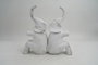 DKD Home Decor Set de 2 Sujetalibros de Resina Elefante Blanco y Gris