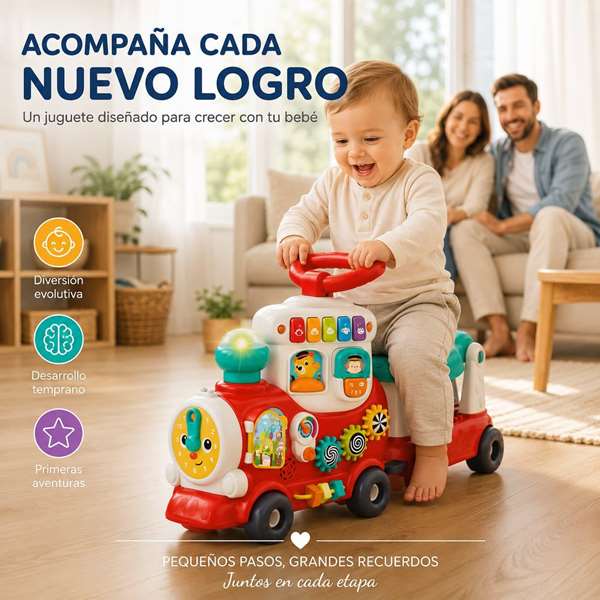 Hola Tren de actividades 4 en 1 con luces y sonidos