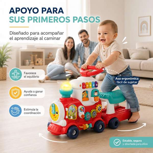 Hola Tren de actividades 4 en 1 con luces y sonidos