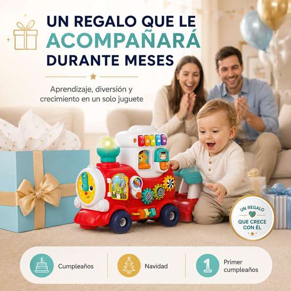 Hola Tren de actividades 4 en 1 con luces y sonidos