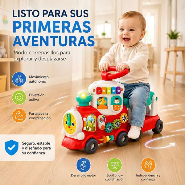 Hola Tren de actividades 4 en 1 con luces y sonidos