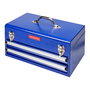 Workpro Caja de Herramientas Metálica con 2 Cajones, Acero Pintado al Horno Color Azul, Medidas 46 x 24 x 22 cm