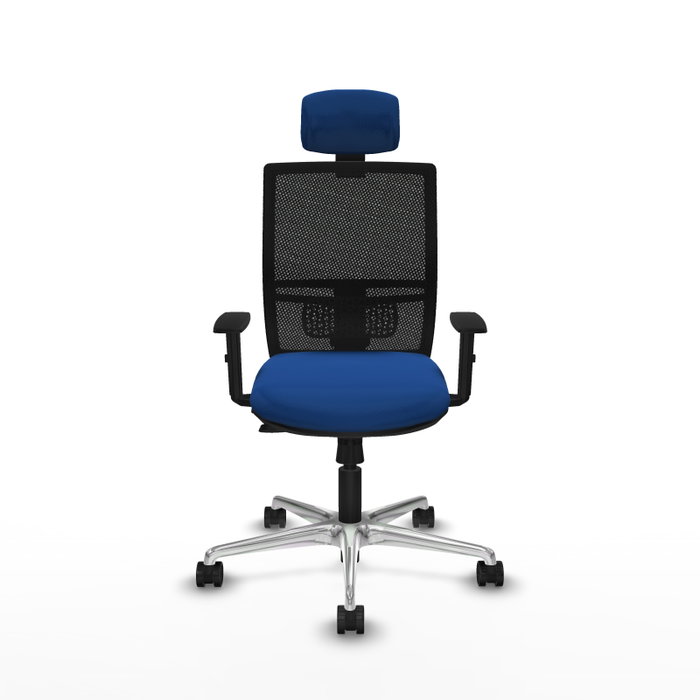 PIQUERAS Y CRESPO Silla de oficina Yunquera con mecanismo Sincro/Traslack, Azul y Negro