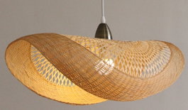 DKD Home Decor Lámpara de Techo Balines Marrón Bambú 70 x 34 x 20 cm