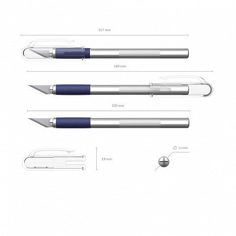 Erichkrause cuchillo de papeleria - cuchillos de precision para cortes de papel - cuerpo metalico con agarre de goma - cuchilla
