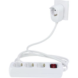 Rev Regleta de enchufes con 4 tomas, interruptor y cable de 5 m, Blanco