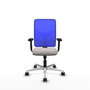PIQUERAS Y CRESPO Silla de oficina Motilla con mecanismo Sincro, Blanco y Azul