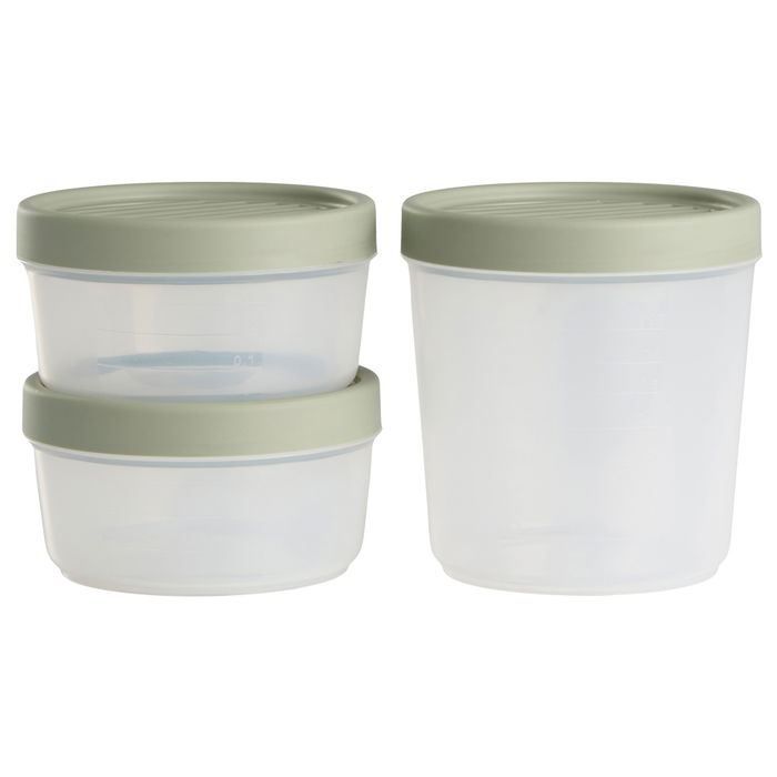 Day Juego de 3 Herméticos Redondos de Plástico para Alimentos, Colores Arena Natural, Verde Musgo y Amarillo Arena, 2x0.5L + 1x1L, Aptos Microondas y Lavavajillas