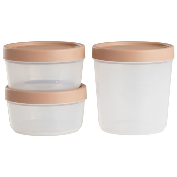Day Juego de 3 Herméticos Redondos de Plástico para Alimentos, Colores Arena Natural, Verde Musgo y Amarillo Arena, 2x0.5L + 1x1L, Aptos Microondas y Lavavajillas