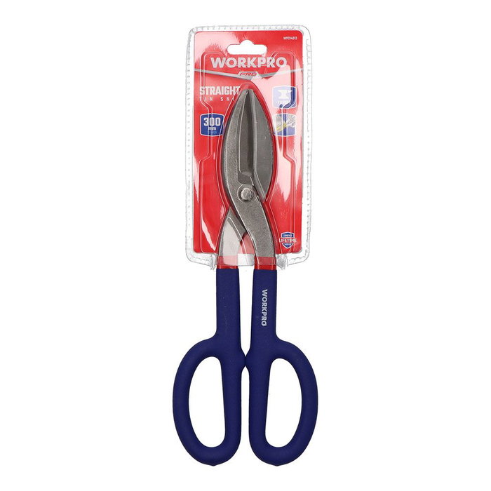 Workpro Tijera Recta de Hojalatero 300 mm Acero Forjado Filos de Precisión Anillos Grandes Mangos Doble Revestimiento Workpro Tijera Recta de Hojalatero 300 mm Acero Forjado Filos de Precisión Anillos Grandes Mangos Doble Revestimiento
