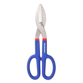 Workpro Tijera Recta de Hojalatero 300 mm Acero Forjado Filos de Precisión Anillos Grandes Mangos Doble Revestimiento