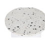 DKD Home Decor Mesita Auxiliar Moderna Blanca 40 x 40 x 37.5 cm Terrazo y Madera DM