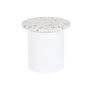 DKD Home Decor Mesita Auxiliar Moderna Blanca 40 x 40 x 37.5 cm Terrazo y Madera DM