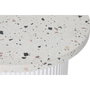 DKD Home Decor Mesita Auxiliar Moderna Blanca 40 x 40 x 37.5 cm Terrazo y Madera DM