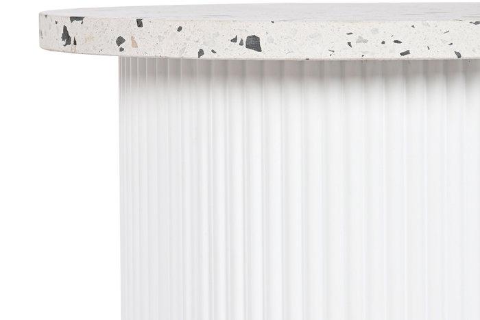 DKD Home Decor Mesita Auxiliar Moderna Blanca 40 x 40 x 37.5 cm Terrazo y Madera DM DKD Home Decor Mesita Auxiliar Moderna Blanca 40 x 40 x 37.5 cm Terrazo y Madera DM