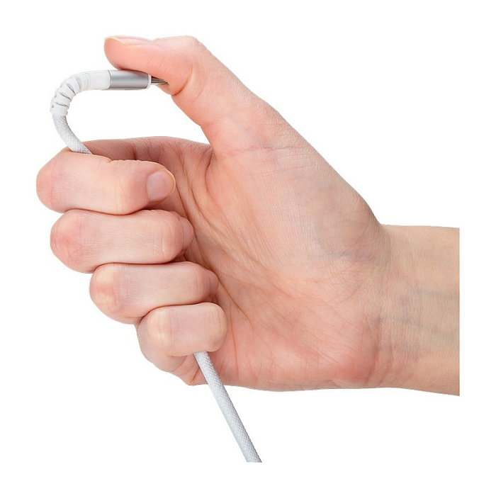 Goobay Cable USB-C a USB-C 2m USB 2.0 Blanco con Revestimiento Textil Tasa Transferencia 0.48 Gbit/s Macho a Macho
