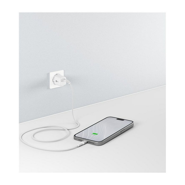 Goobay Cable USB-C a USB-C 2m USB 2.0 Blanco con Revestimiento Textil Tasa Transferencia 0.48 Gbit/s Macho a Macho