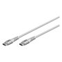 Goobay Cable USB-C a USB-C 2m USB 2.0 Blanco con Revestimiento Textil Tasa Transferencia 0.48 Gbit/s Macho a Macho
