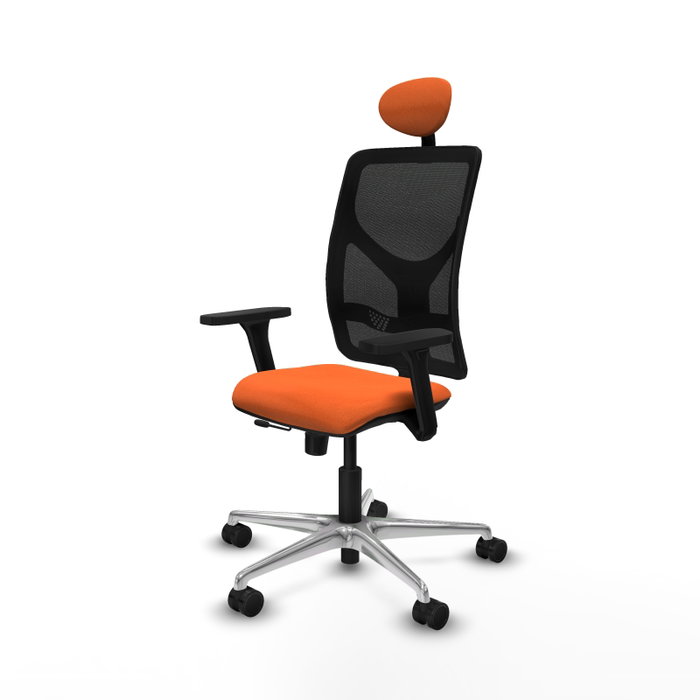 PIQUERAS Y CRESPO Silla de oficina Motilla con mecanismo Sincro/Traslack, Naranja y Negro