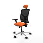 PIQUERAS Y CRESPO Silla de oficina Motilla con mecanismo Sincro/Traslack, Naranja y Negro