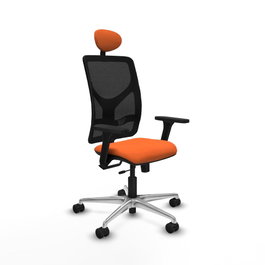 PIQUERAS Y CRESPO Silla de oficina Motilla con mecanismo Sincro/Traslack, Naranja y Negro