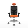 PIQUERAS Y CRESPO Silla de oficina Motilla con mecanismo Sincro/Traslack, Naranja y Negro