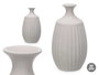 Giftdecor Jarron Ceramica Cuello Estrecho Gris 39 cm (21x21x39 cm) (Set de 2)