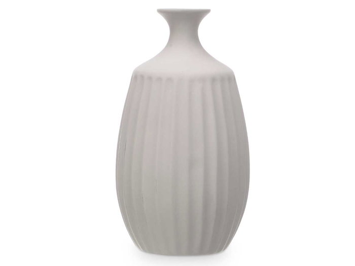 Giftdecor Jarron Ceramica Cuello Estrecho Gris 39 cm (21x21x39 cm) (Set de 2)