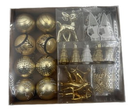 DKD Home Decor Set de 55 piezas de decoración navideña dorado