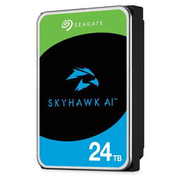 Seagate SkyHawk AI 24TB 3.5" SATA III Disco Duro NVR para IA, 32 Canales, Video Vigilancia, Imagen Perfecta